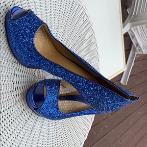 Blue glitter shoes